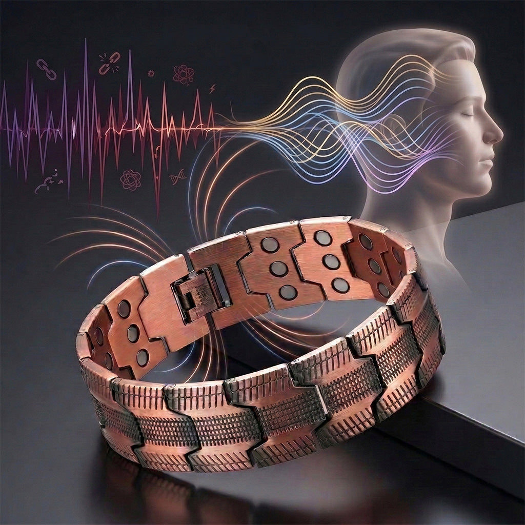 Men's Vintage-Style Wide Copper Magnetic Therapy Bracelet🧲