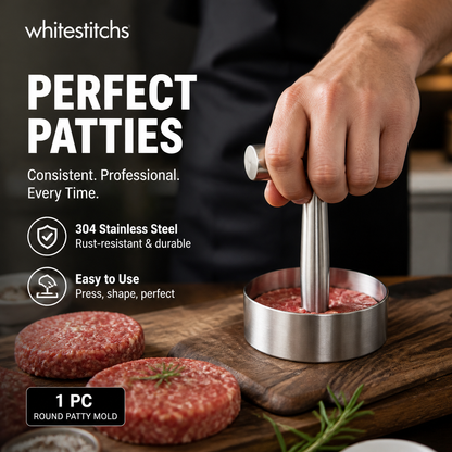 Steak Press Round Patty Mold | Food‑Grade 304 Stainless Steel Burger Patty Maker🍔🔥