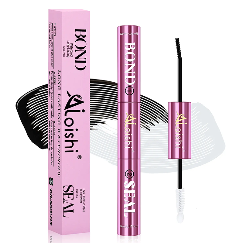 2 in 1 Bond & Seal Eyelash Adhesive, Black/White Waterproof Gentle Lightweight Strong Hold Glue🖤🤍