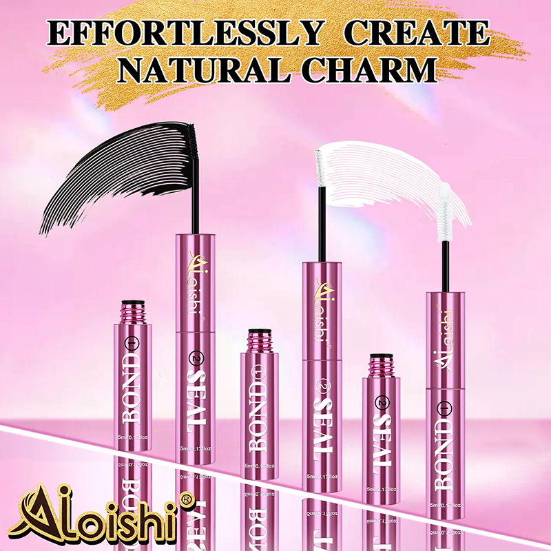 2 in 1 Bond & Seal Eyelash Adhesive, Black/White Waterproof Gentle Lightweight Strong Hold Glue🖤🤍