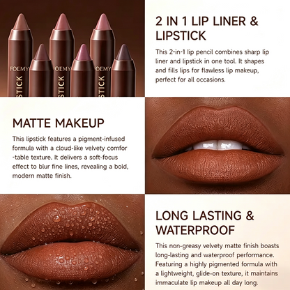 Matte Brown Lipstick, Individual Lipsticks, Waterproof, Non-stick Cup💄