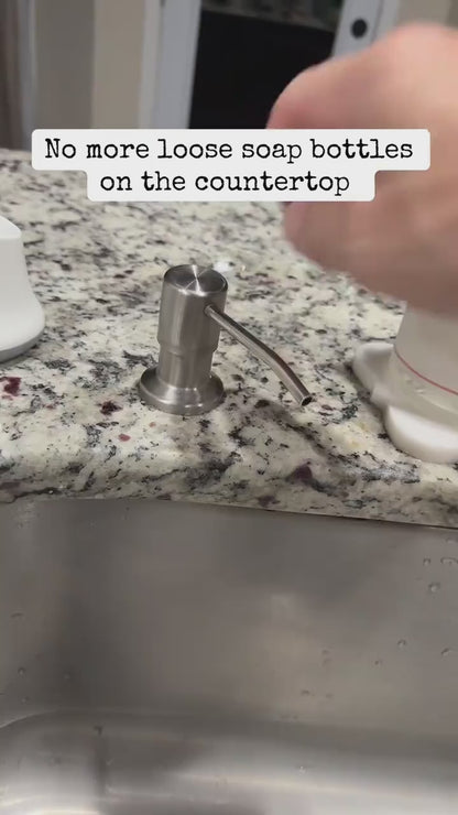 Soap Dispenser for Kitchen Sink Brushed Nickel Stainless Steel Countertop💧