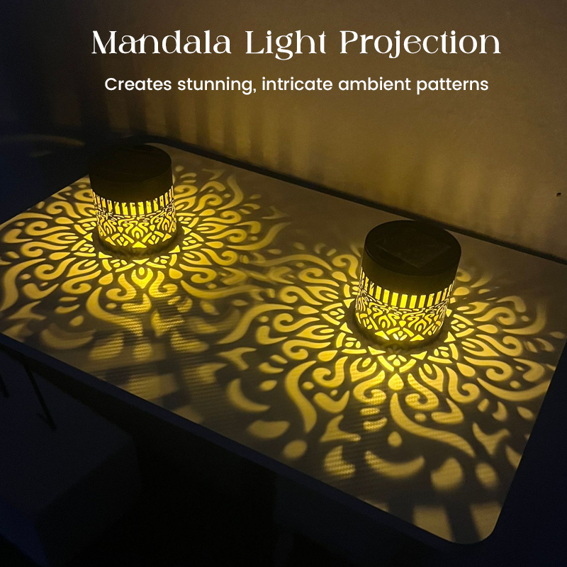 Solar Mandala Projector Wall Lights IP65 Waterproof Outdoor Decor Lamp☀️