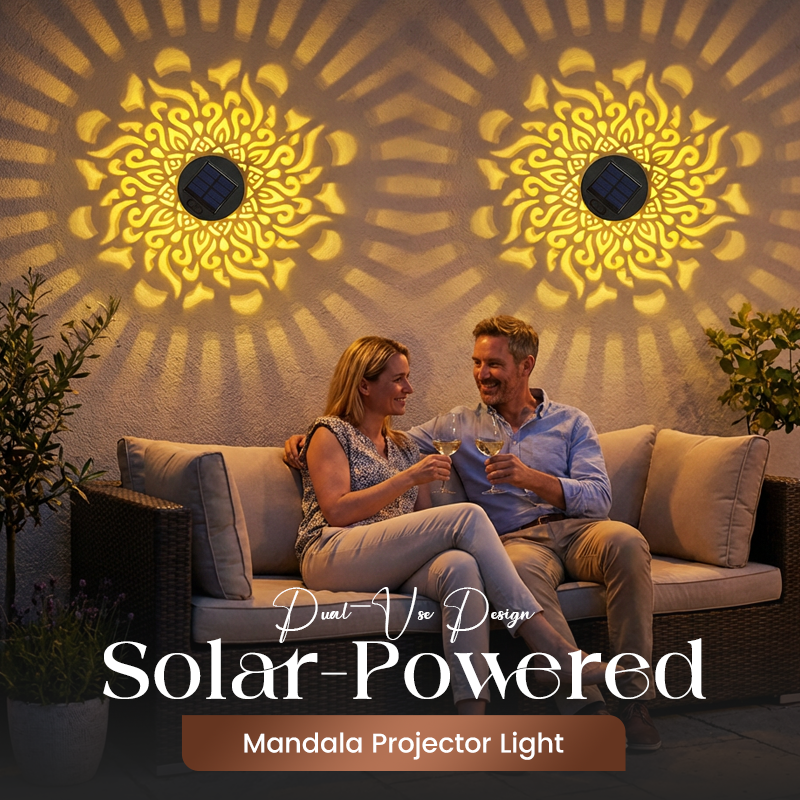 Solar Mandala Projector Wall Lights IP65 Waterproof Outdoor Decor Lamp☀️