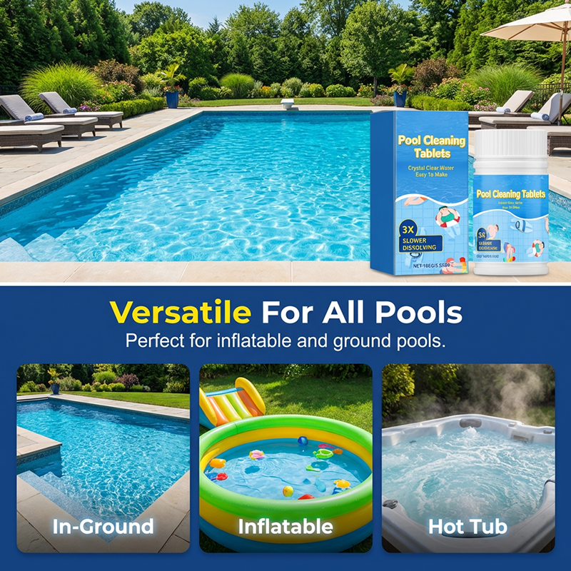 100g Chlorine Tablets 🧴 Crystal Clear Water for Pool, Spa & Hot Tub