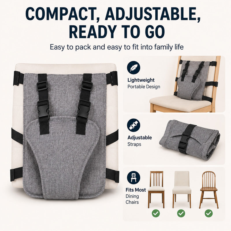 Portable Baby Seat Harness for Dining Chairs, Foldable Toddler Safety Seat🧸