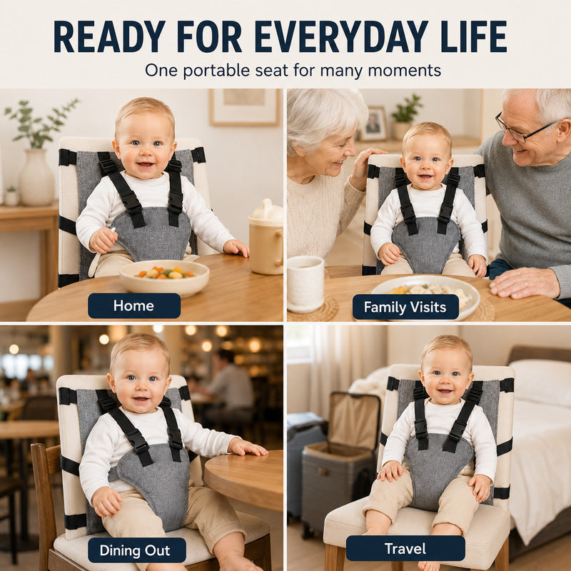 Portable Baby Seat Harness for Dining Chairs, Foldable Toddler Safety Seat🧸