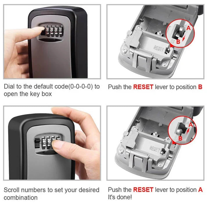 Wall Mount Key Lock Box - 4 Digit Combination Lockbox for Keys Safe Security🔑