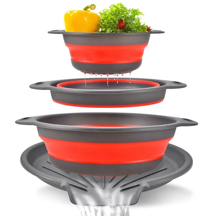 Colanders 3-Pack Sturdy Kitchen Strainer Set🥗